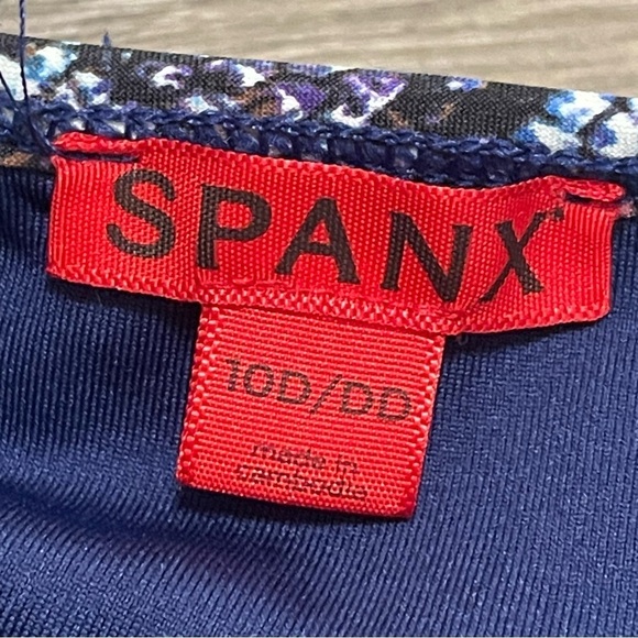 Spanx Blue Python Nile Bra-llelujah Underwire One Piece Swimsuit Blue Sz 10 D/DD - Picture 7 of 9